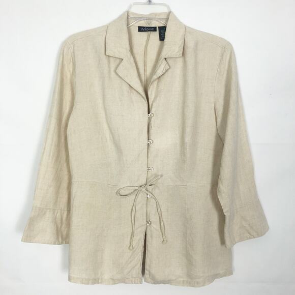 Willi Smith Blazer Womens Small Linen Quiet Luxury Old Money Lagenlook Corpcore - Picture 1 of 12